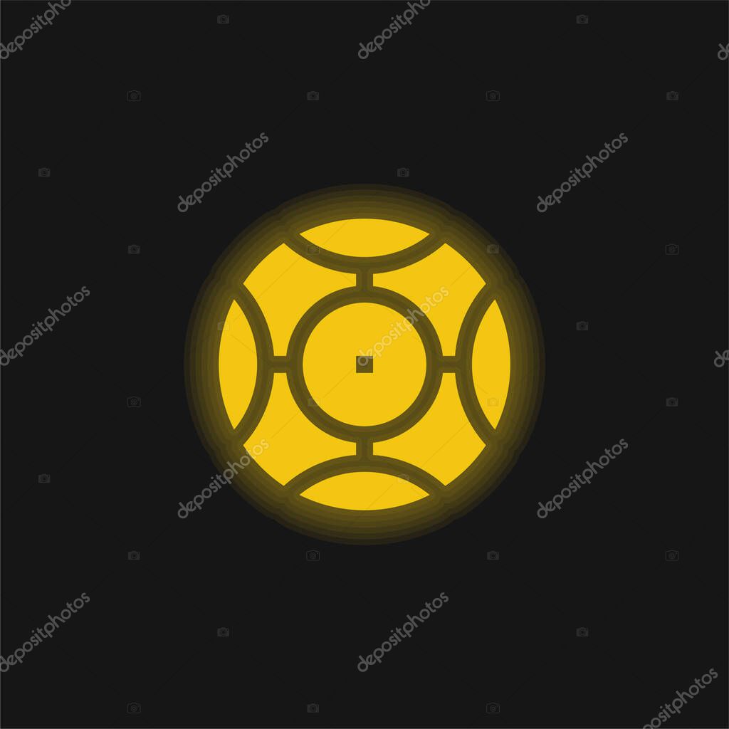 Ball yellow glowing neon icon