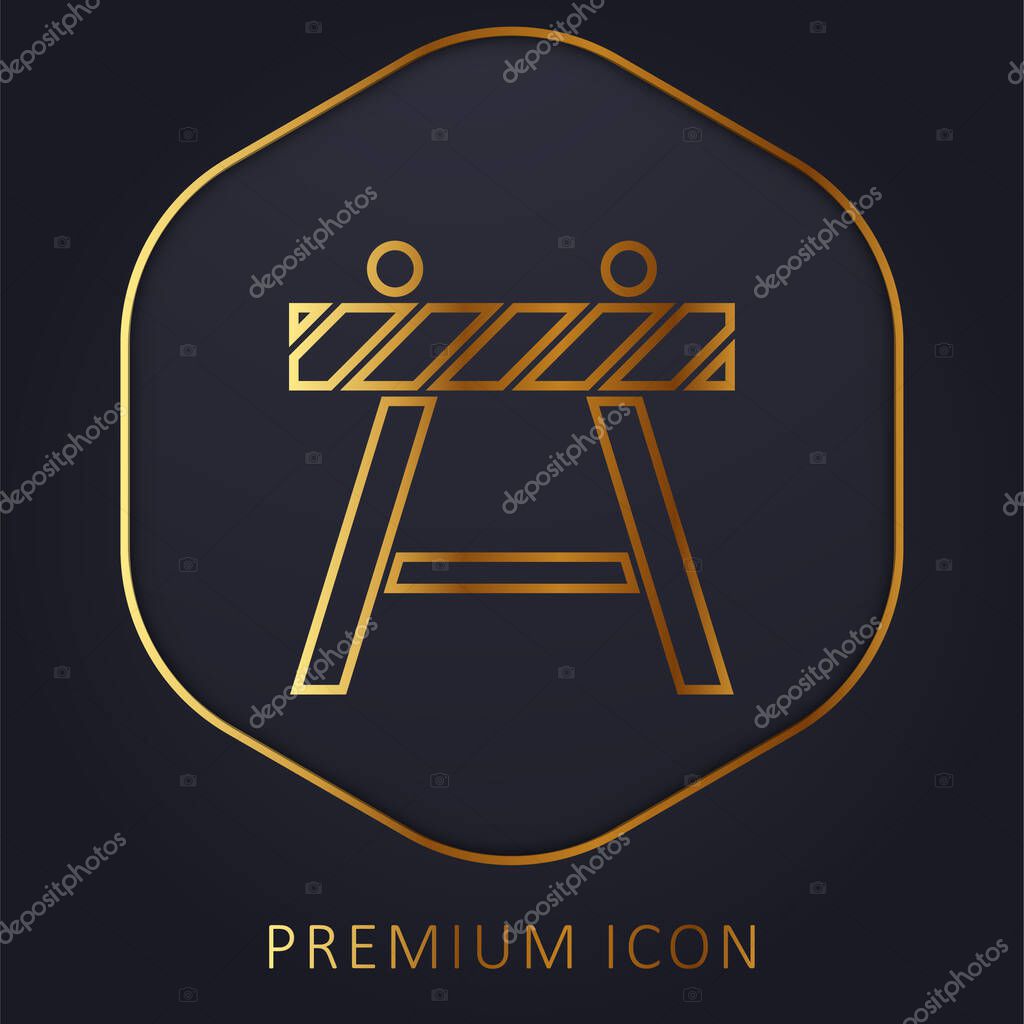 Barricade golden line premium logo or icon