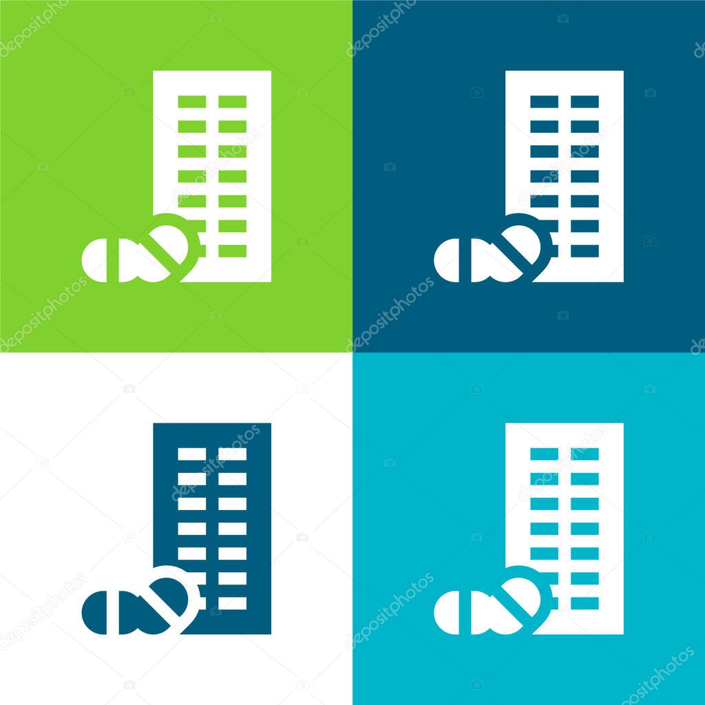 Blister Flat four color minimal icon set