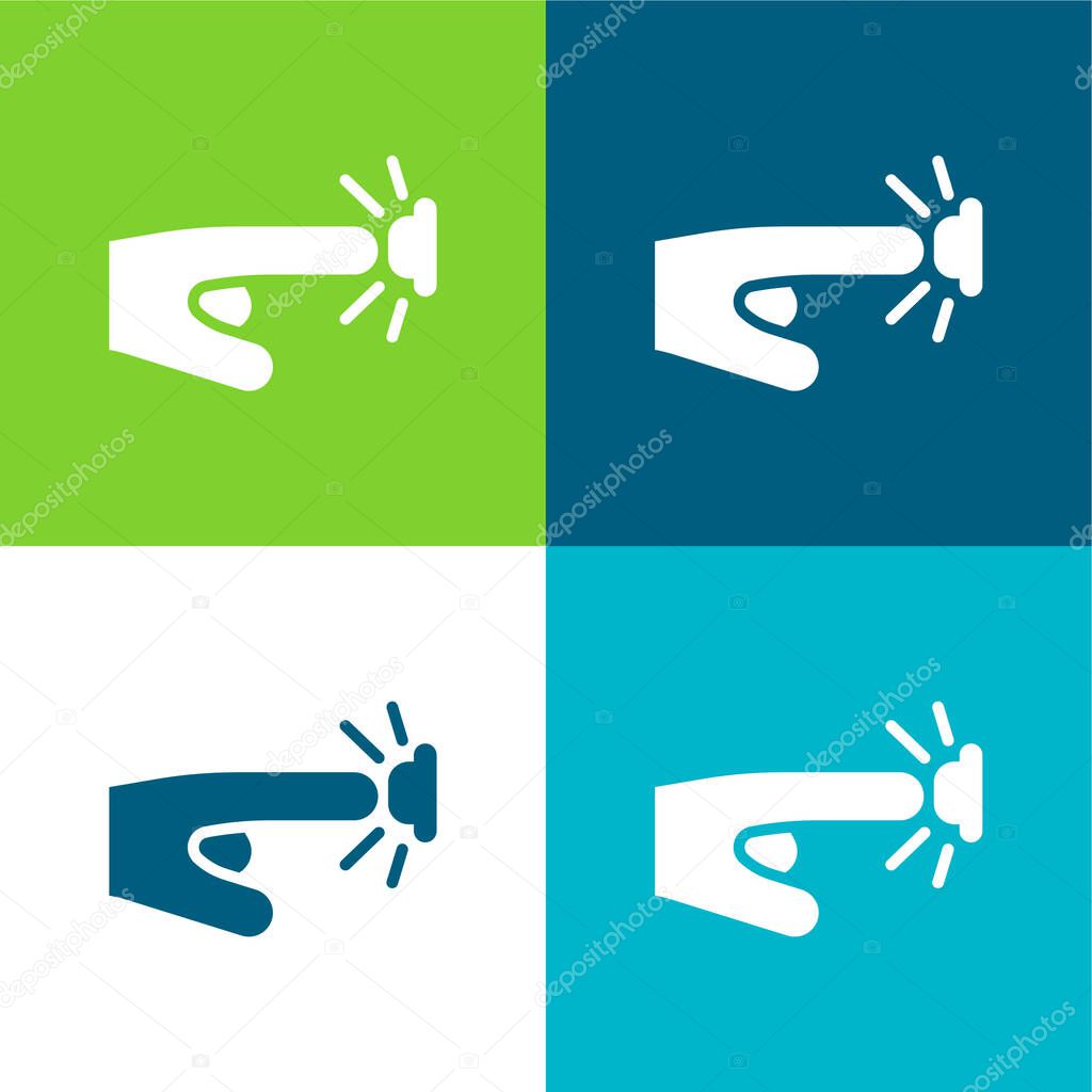 Alarm Button Flat four color minimal icon set