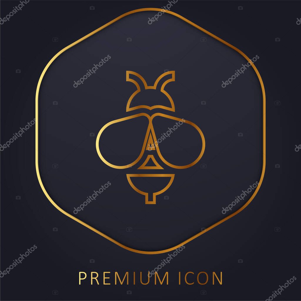 Bee golden line premium logo or icon