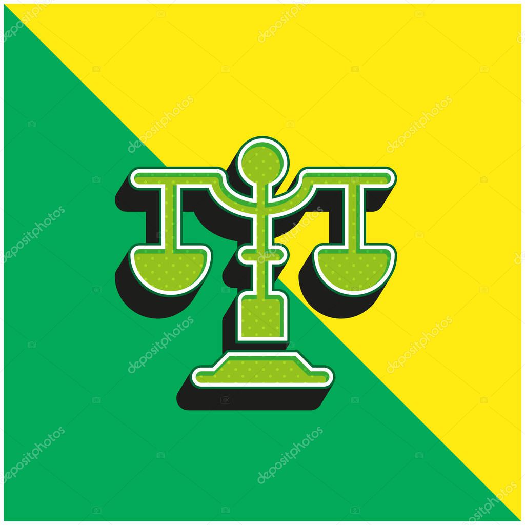 Balance Green and yellow modern 3d vector icon logo