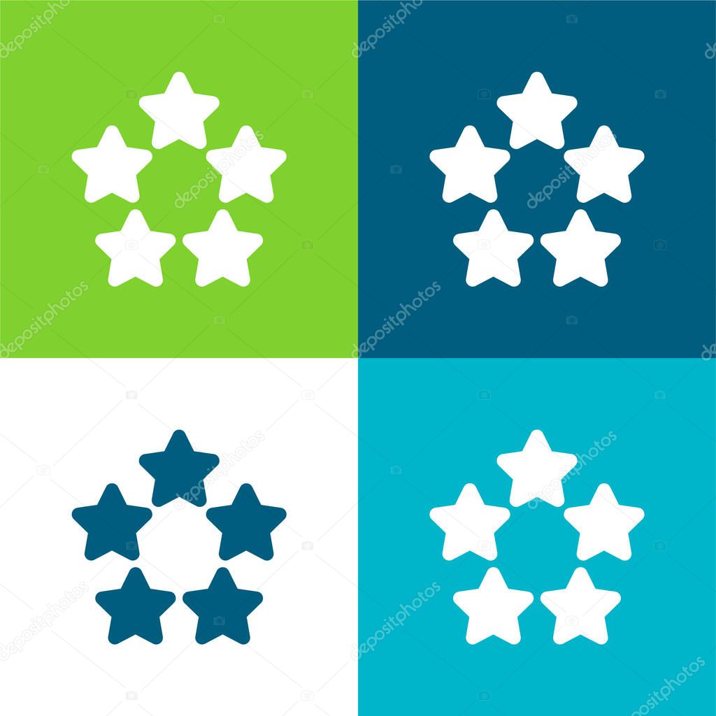5 Stars Flat four color minimal icon set