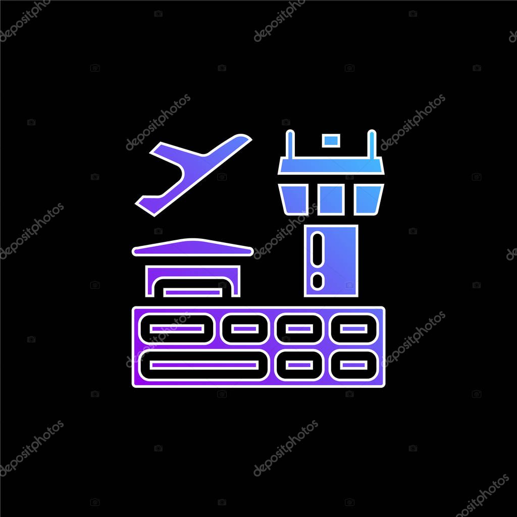 Airport blue gradient vector icon