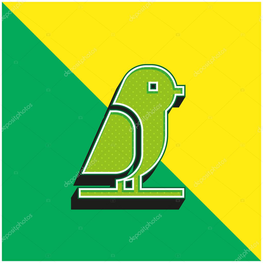 Bird Green and yellow modern 3d vector icon logo