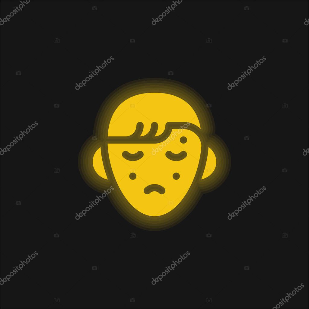 Acne yellow glowing neon icon