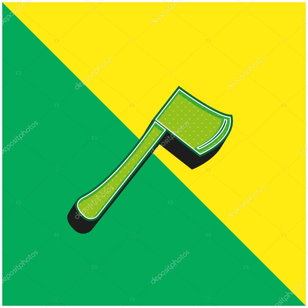 Axe Green and yellow modern 3d vector icon logo
