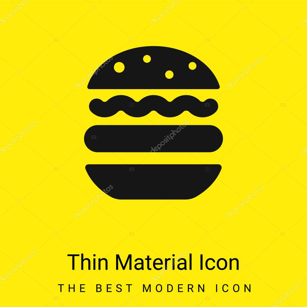 Big Hamburger minimal bright yellow material icon