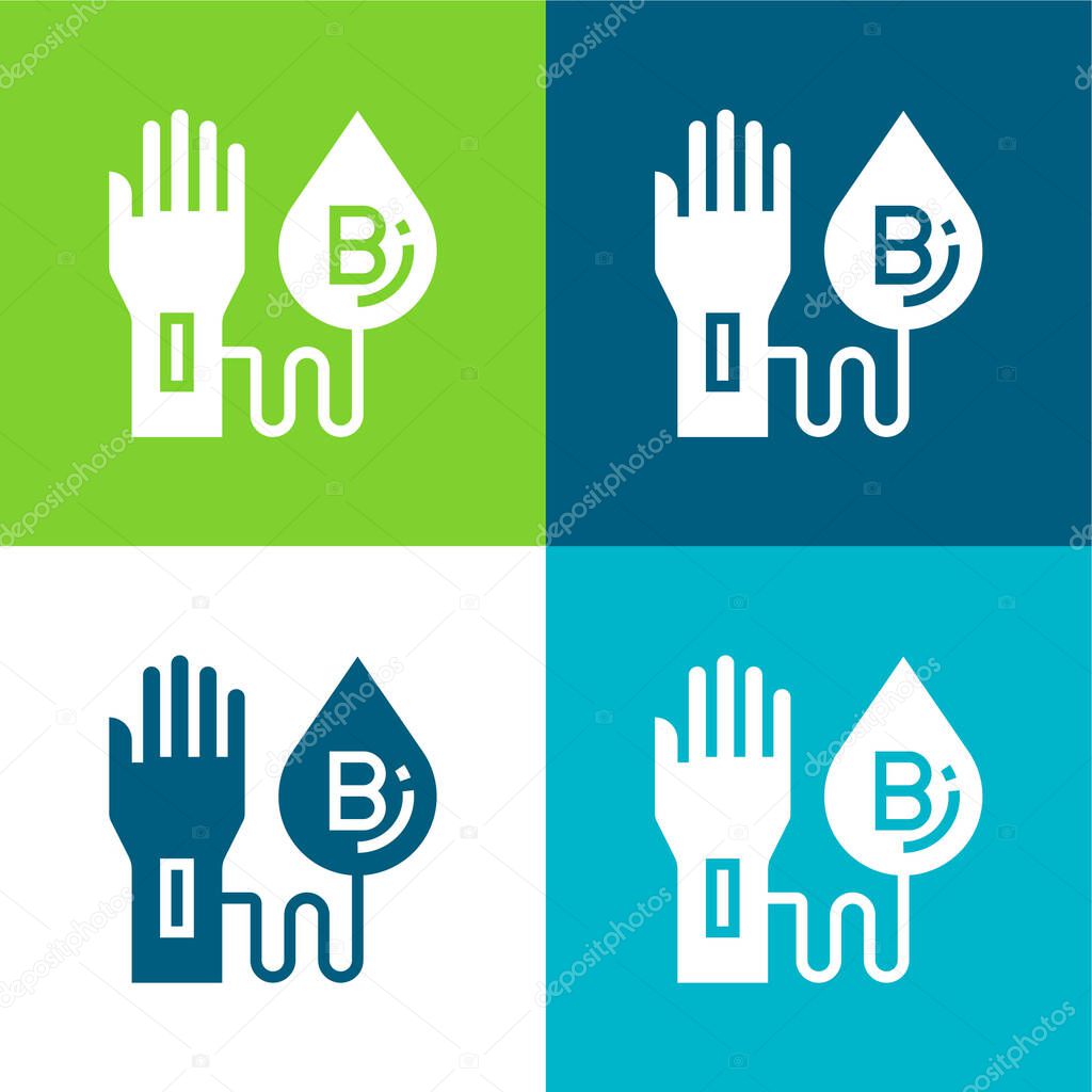 Blood Type Flat four color minimal icon set