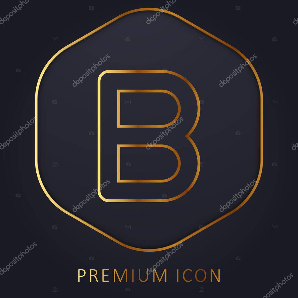 Beta golden line premium logo or icon