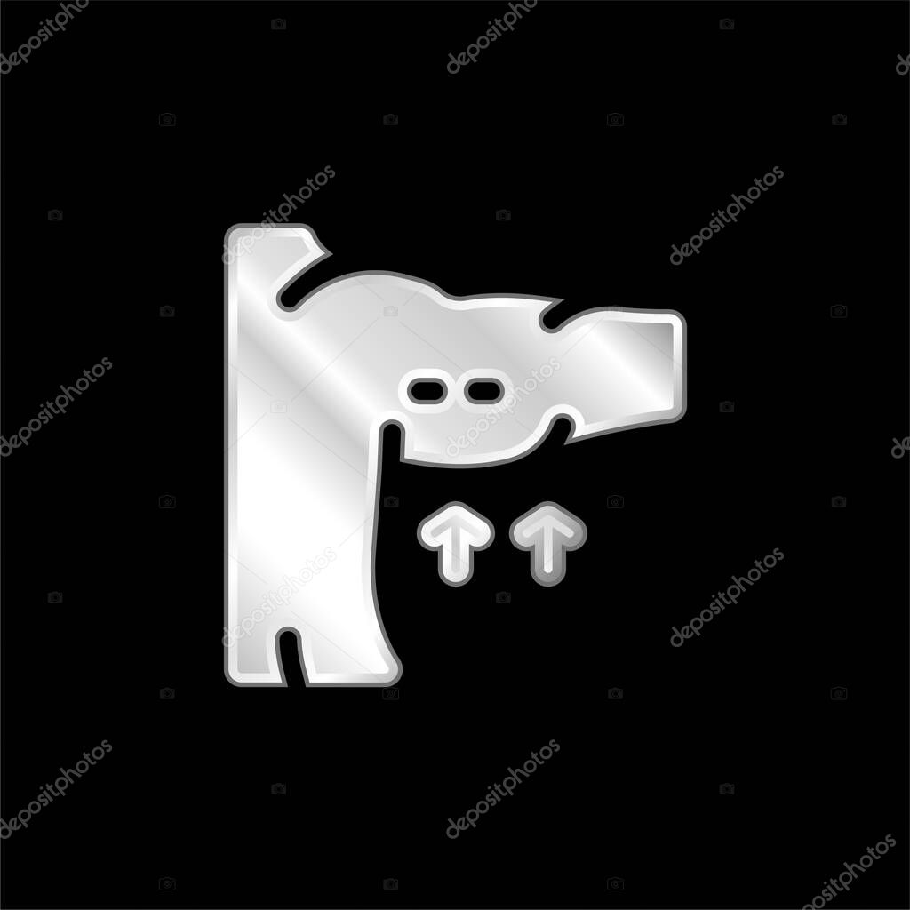 Arm silver plated metallic icon