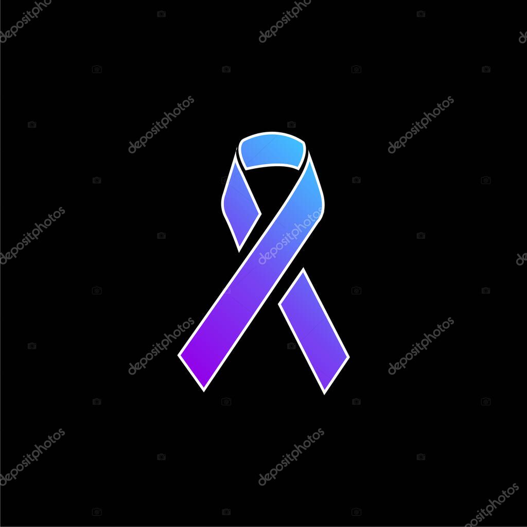 Awareness Ribbon blue gradient vector icon