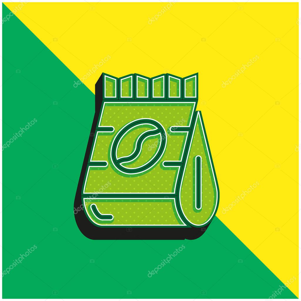 Beans Green and yellow modern 3d vector icon logo