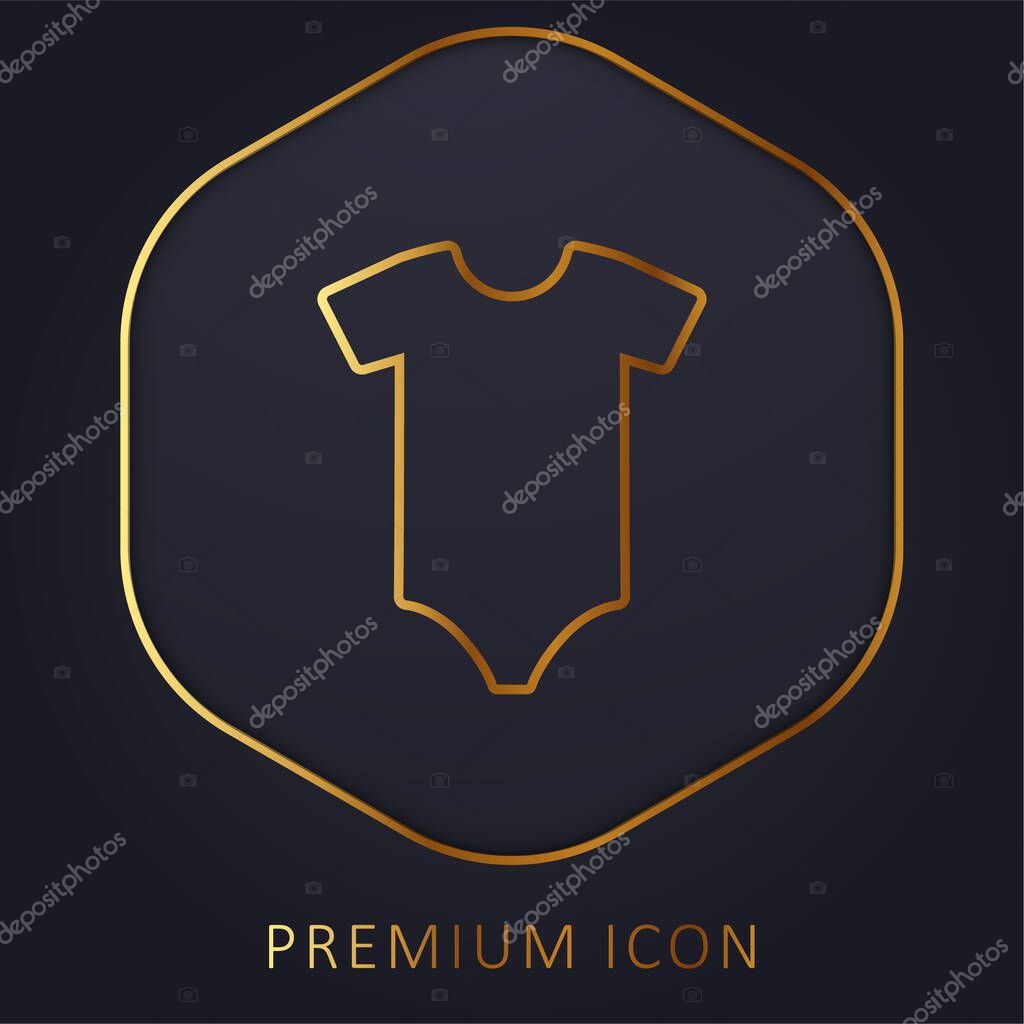 Bodysuit golden line premium logo or icon