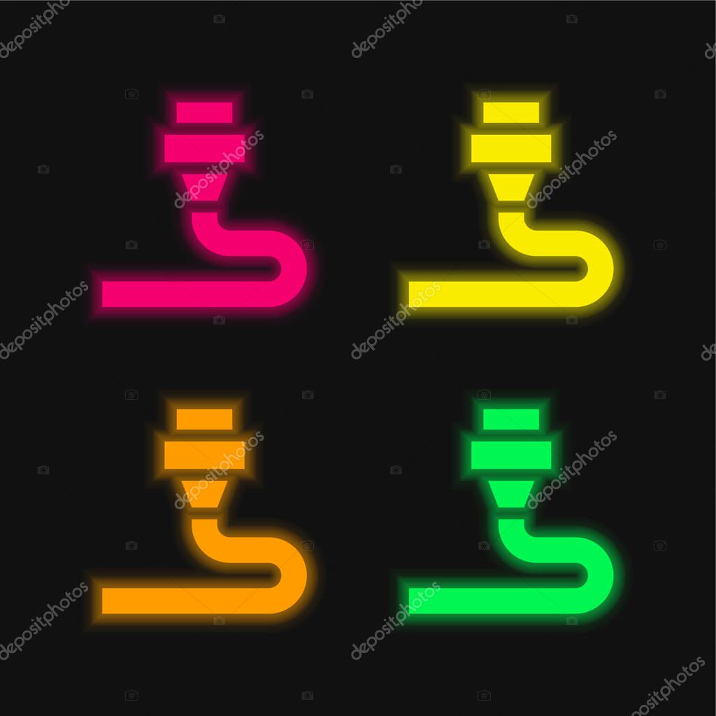 3d Printing four color glowing neon vector icon