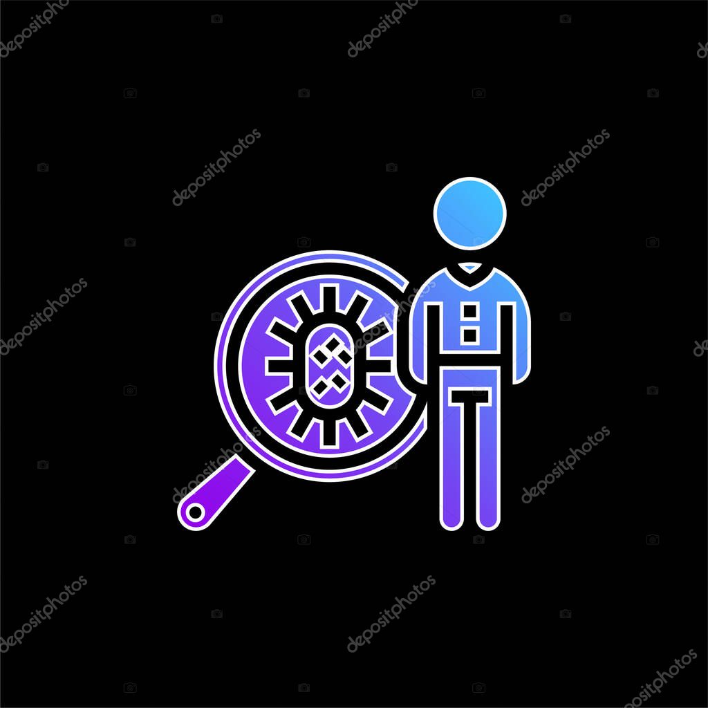 Bacteria blue gradient vector icon
