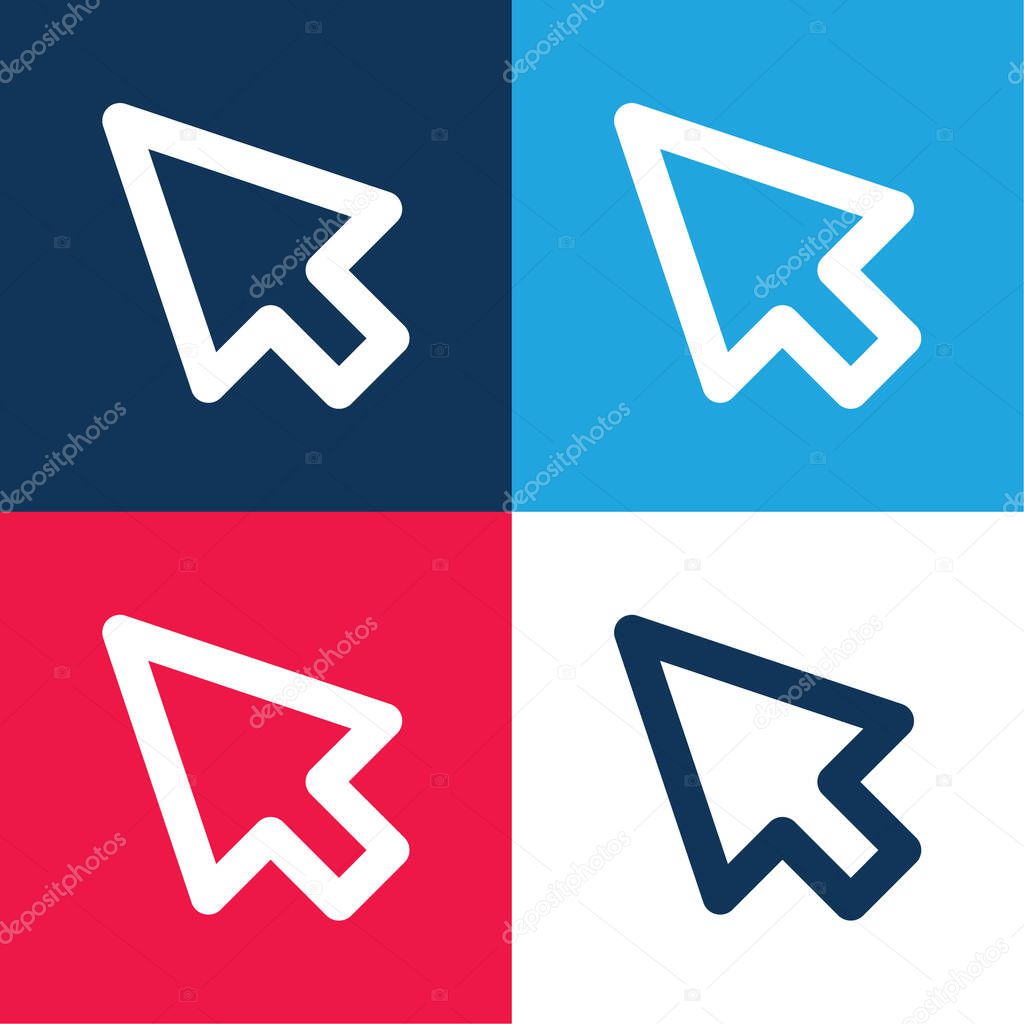 Arrow blue and red four color minimal icon set