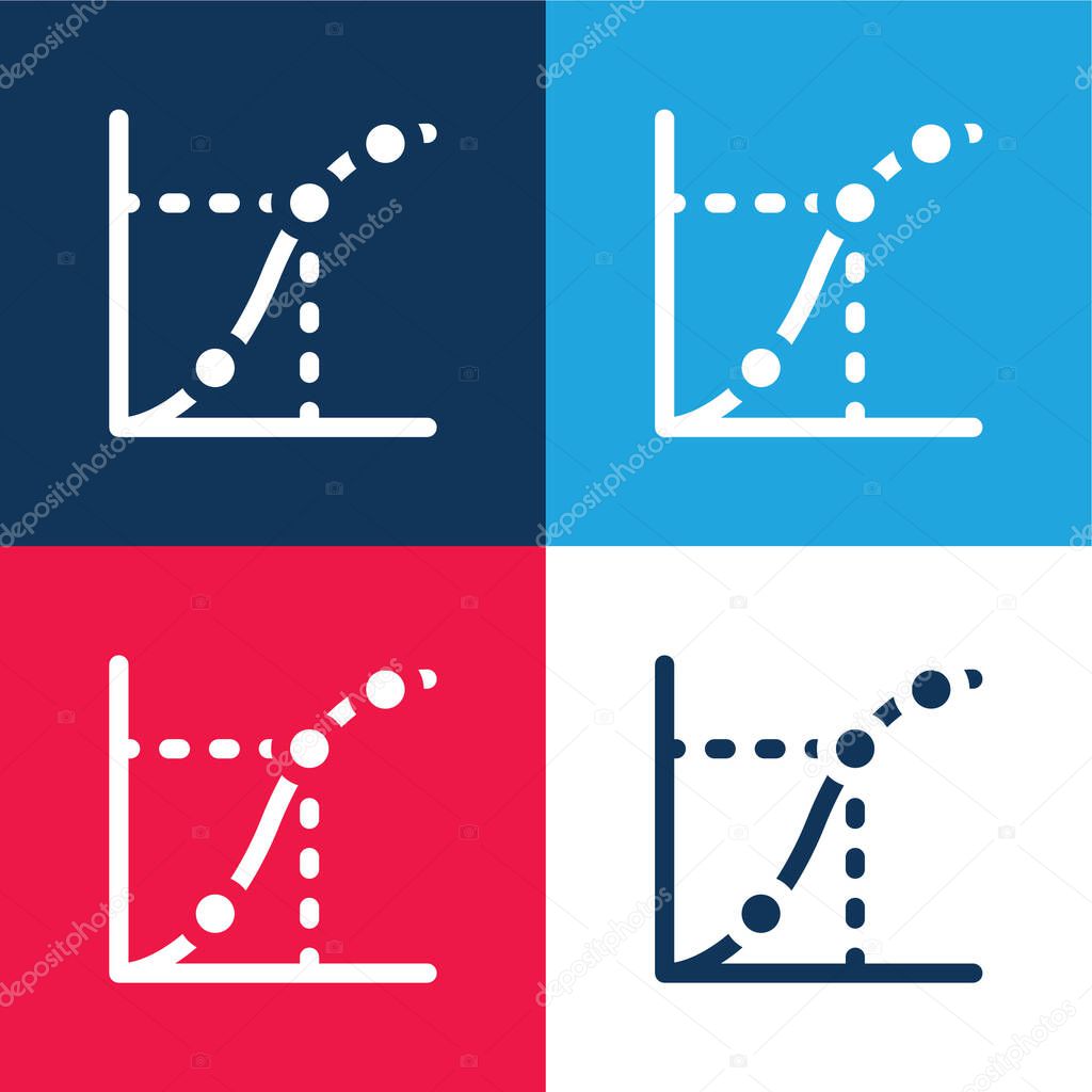 Axis blue and red four color minimal icon set