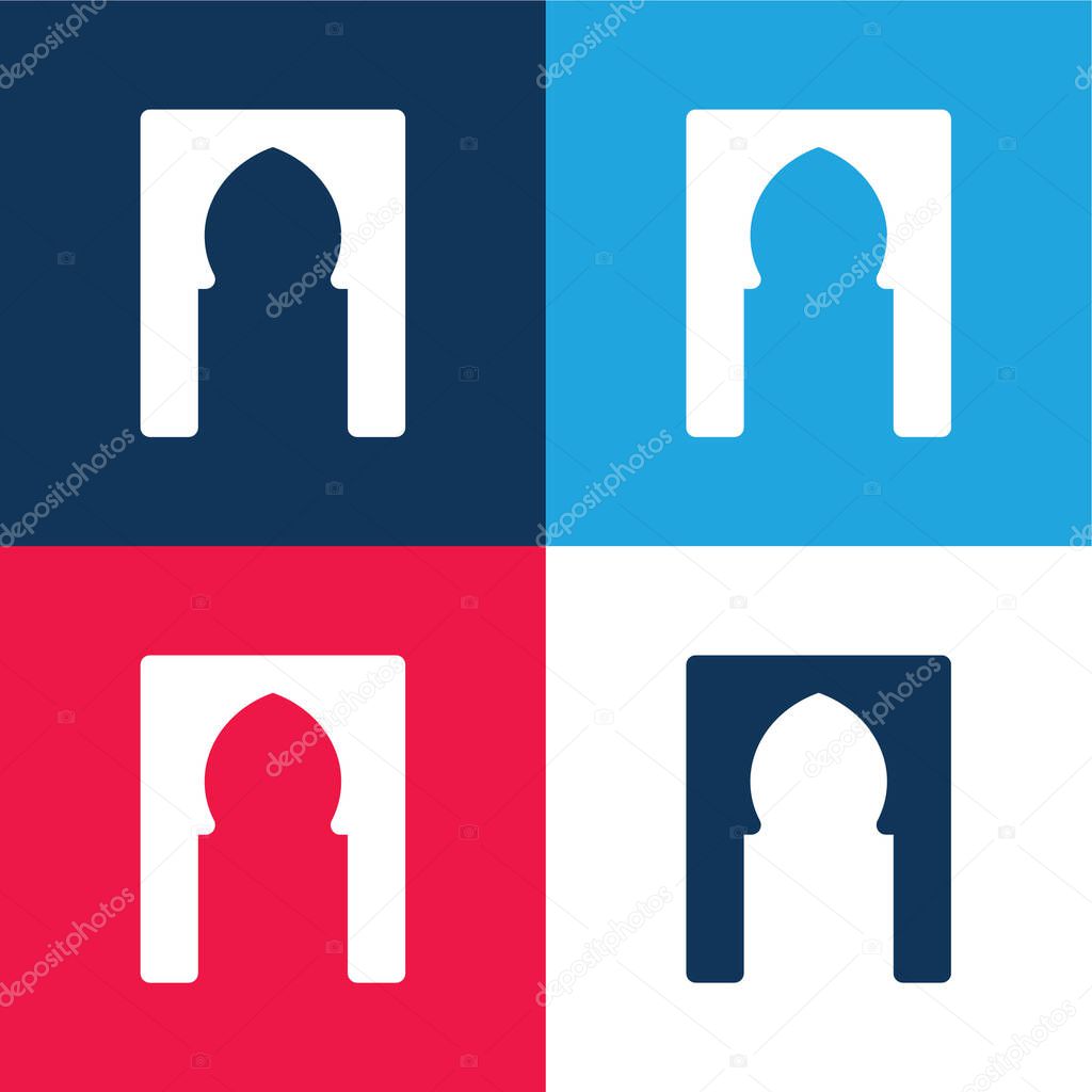 Arch blue and red four color minimal icon set