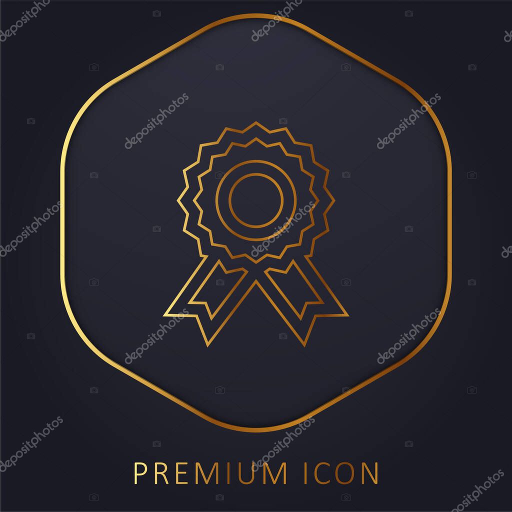 Badge golden line premium logo or icon