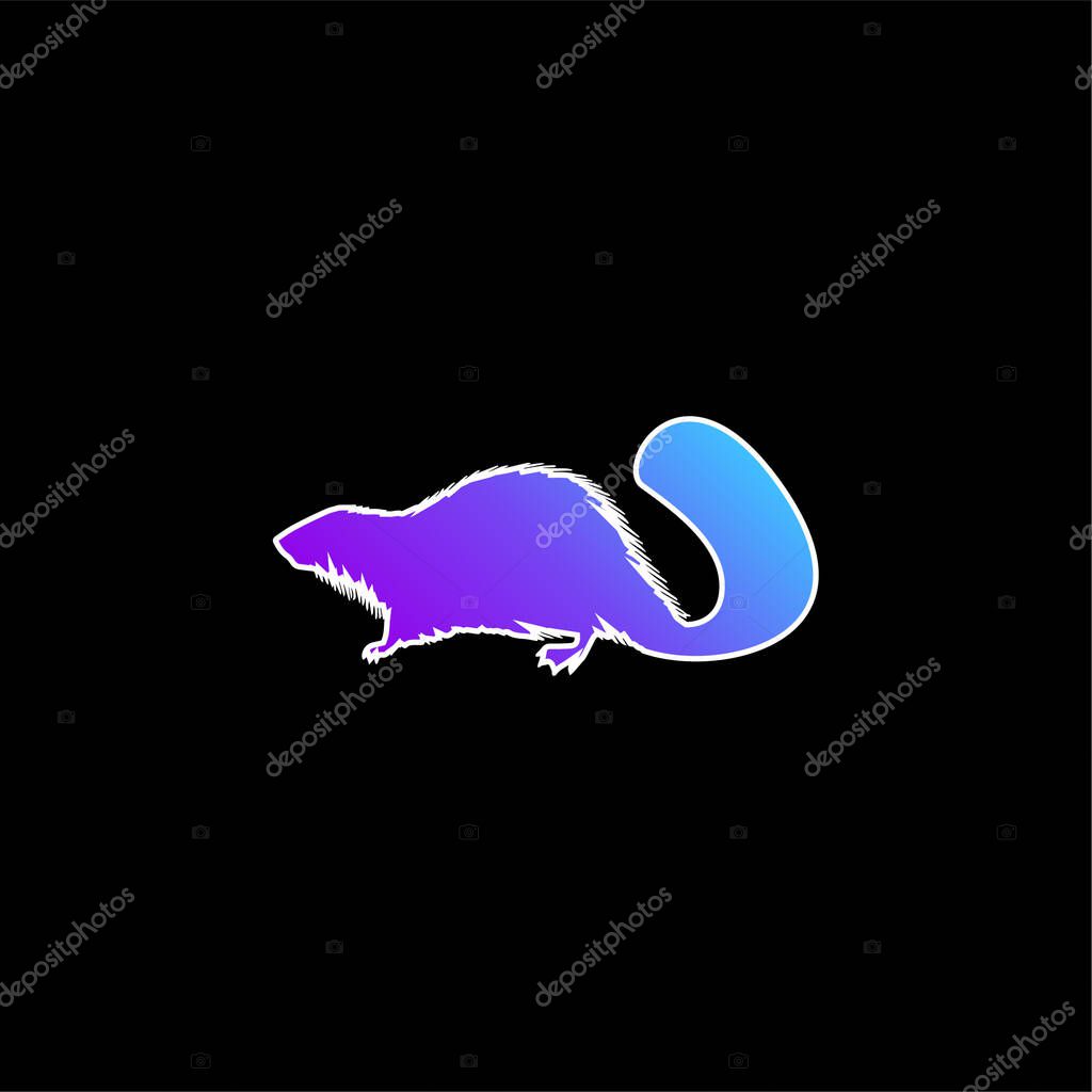 Beaver Mammal Animal Shape blue gradient vector icon