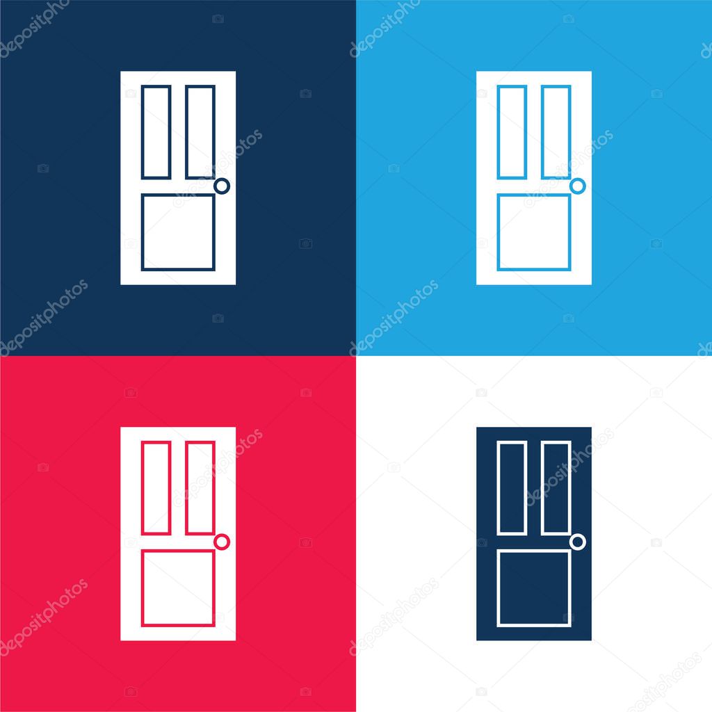 Black Door blue and red four color minimal icon set