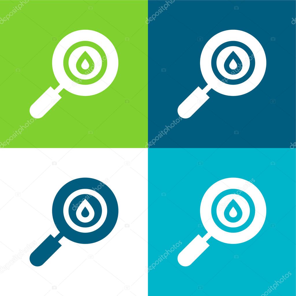 Blood Test Flat four color minimal icon set