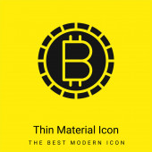 Bitcoin minimal hellgelbes Materialsymbol