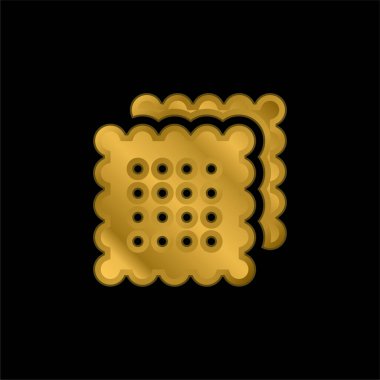 Bisküvi altın kaplama metalik simge veya logo vektörü