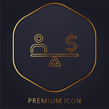 Altın çizgi prim logosu veya simgesi dengesi