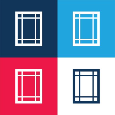 Kenarlık Boyutu Mavi ve Kırmızı Dört Renk En düşük simge kümesi