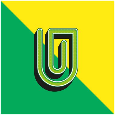 Yeşil ve sarı modern 3d vektör simgesi ekle