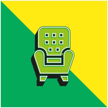 Koltuk Yeşil ve Sarı Modern 3D vektör simgesi logosu