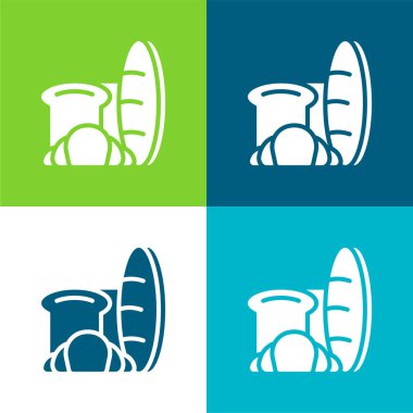 Ekmek Düz 4 renk en küçük simge kümesi