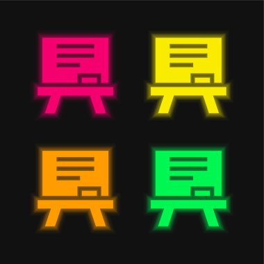 Karatahta parlayan neon vektör simgesi