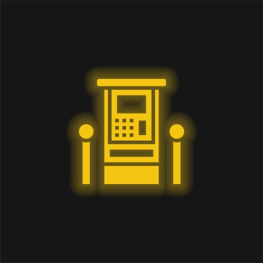 ATM sarısı parlak neon simgesi