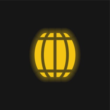 Fıçı sarı parlak neon simgesi