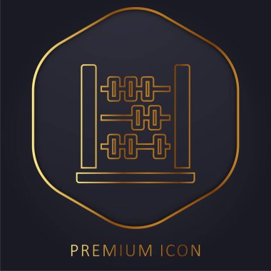 Abaküs altın çizgi prim logosu veya simgesi
