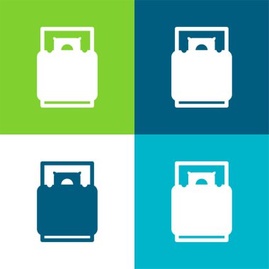 Yatak Üst Görünümü Düz 4 renk en az simge seti