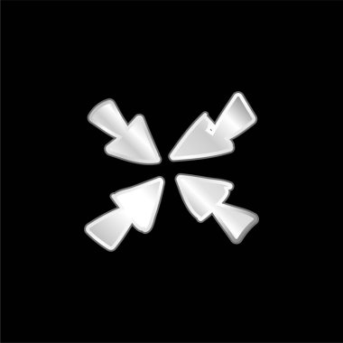 Merkeze Oklar Gümüş kaplama metalik simge