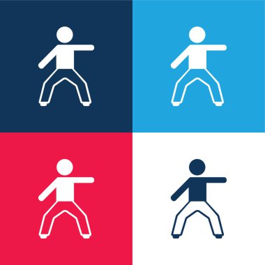 Sol Kol Mavi ve Kırmızı Çocuk Minimum Renk Simgesi