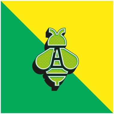 Arı Yeşili ve Sarı Modern 3D vektör simgesi logosu