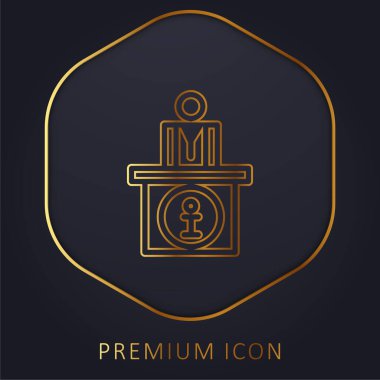 Doğum günü keki altın çizgisi prim logosu veya simgesi