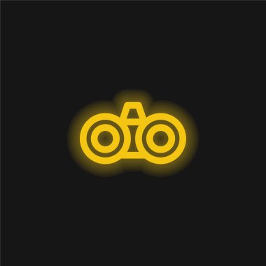 Dürbünler sarı parlayan neon simgesi