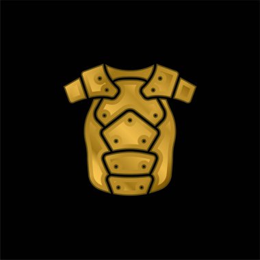 Zırhlı altın kaplama metalik simge veya logo vektörü