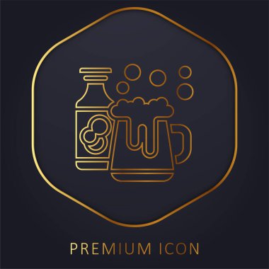 Bira altın çizgisi prim logosu veya simgesi