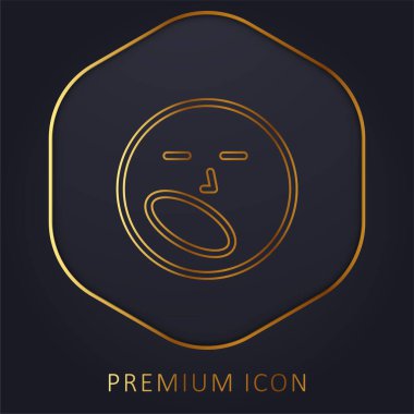 Sıkıcı altın çizgi prim logosu veya simgesi