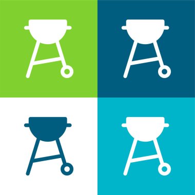 Barbekü Düz Renk en az simge seti