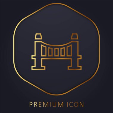 Köprü altın çizgi prim logosu veya simgesi