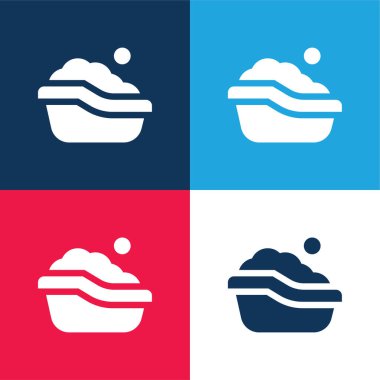 Bebek Banyo Küveti Mavi ve Kırmızı Minimum Renk Simgesi